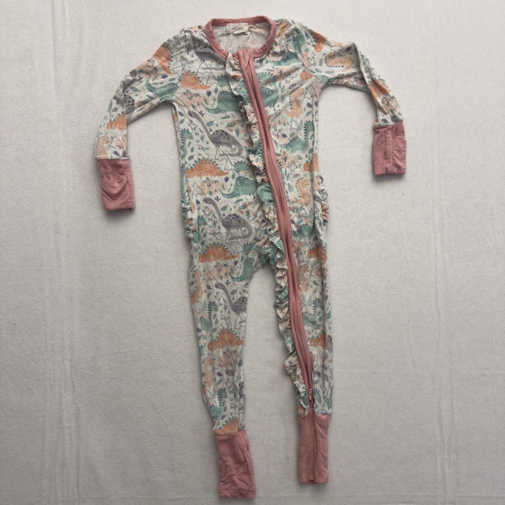 Angel Dear 12-18 Months Long Sleeve Footie Jumpsuit Zippy Dinosaur Ruffles